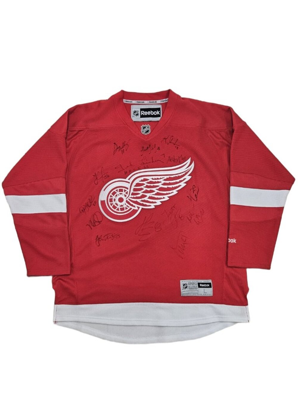 Detroit Red Wings Multi-Signed Reebok Jersey Men's L